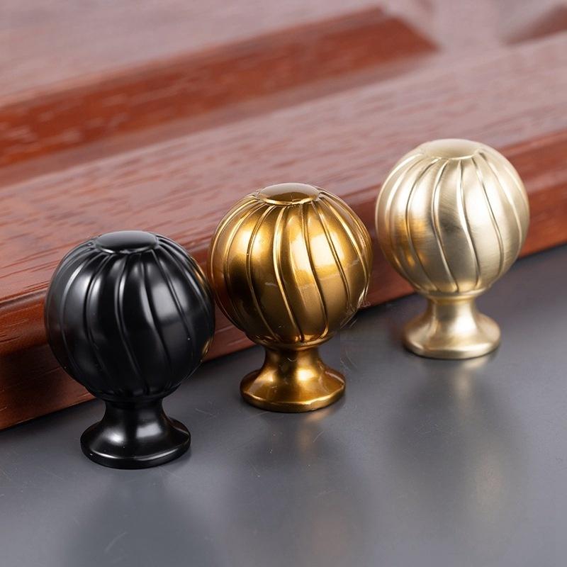 1/2Pcs Simple Kitchen Cabinet Bed Wardrobe Drawer Handle  Light Luxury Zinc Alloy Single Hole Round Ball Cabinet Door Handle