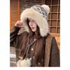 56cm to 58cm Head Circumference Fluffy Knitted Hat Ear Protection Hat  Cold Weather