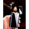 High End Luxury New Ignition Arc USB Electric Lighter Metal Rechargeable Cigar Lighter Battery Display Big Flame Lighter Gift
