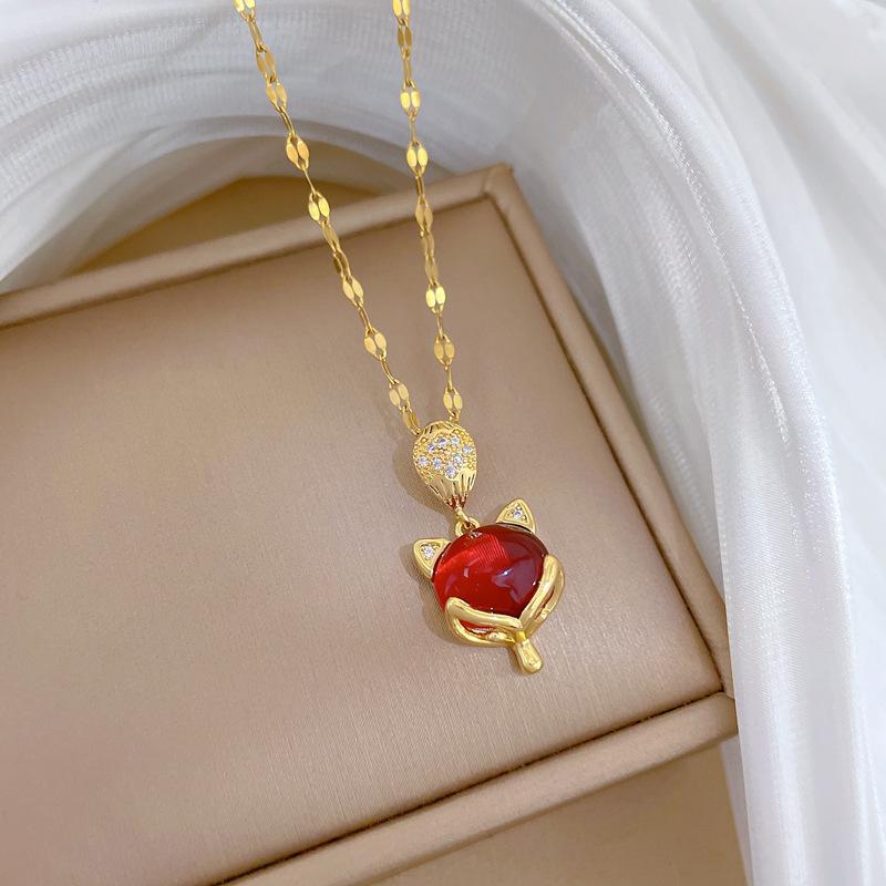 Female Versatile Collarbone Fox Palace Style Necklace
