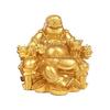 Hotei-sama Feng Shui Goods Maitreya Bodhisattva Buddha Statue Hotei Sitting On a Dragon Chair Ornament Good Luck Good Luck Amulet Interior (Gold)