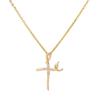 INS Style Luxury Zirconia Cross Pendant Necklace - High-end Clavicle Chain Jewelry