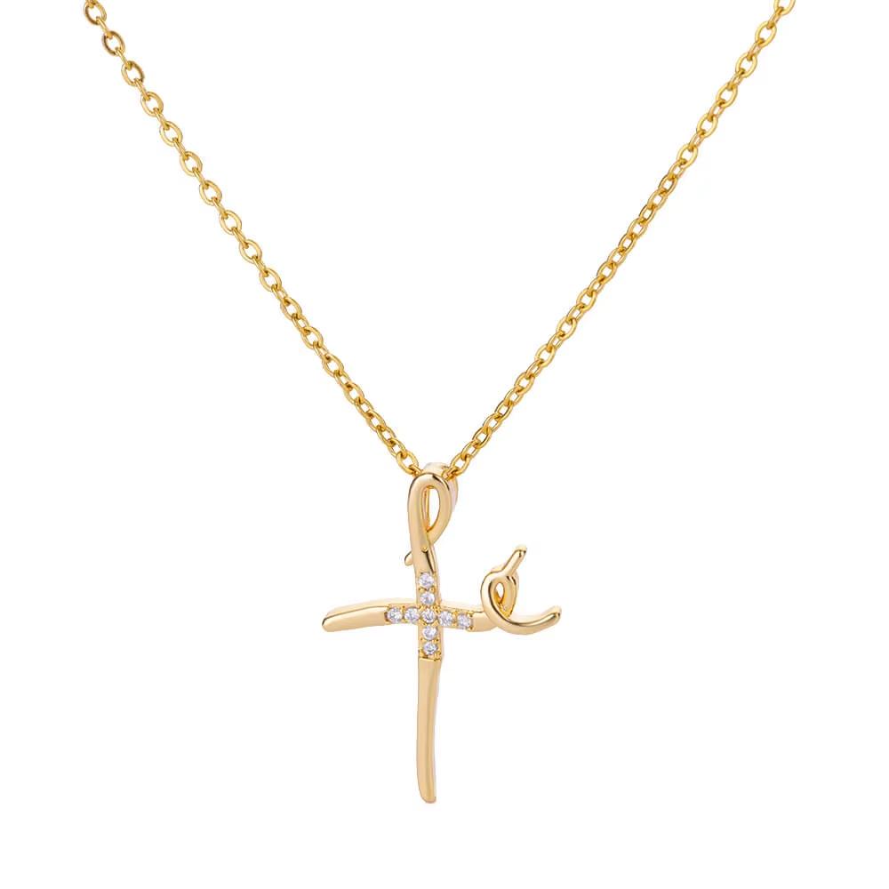INS Style Luxury Zirconia Cross Pendant Necklace - High-end Clavicle Chain Jewelry