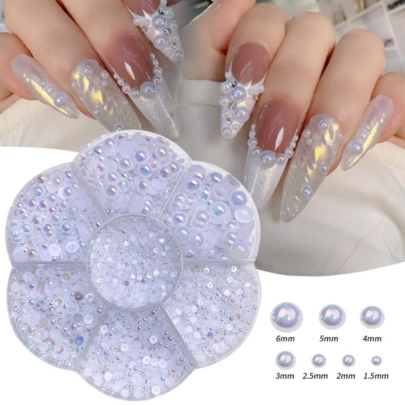Elegant and Modern Resin Half Beads Nail Art Craft Personalized Nails DIY Decoration for Special Occasions