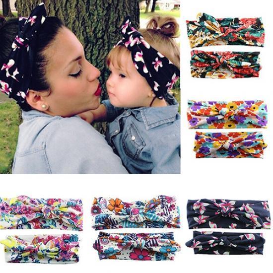 Buy 2 Pieces/Set Of Mom's Baby Lovely Beautiful Elastic Flower Bow