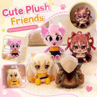 Plush Soft Stuffed Animal Doll Sitting Position Fabric Toy with Large Head and Detailed Facial Features for Collectors and Gift Giving