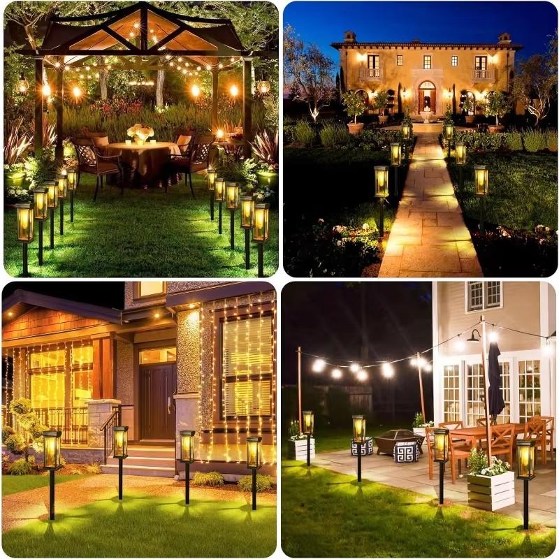 2/4/6 Pack Solar Tungsten Led Lawn Lamp Outdoor Waterproof Solar Channel Lamp for Garden Courtyard Landscape Sidewalk Courtyard Decoration