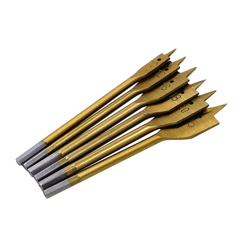 6 bucăți mâner hexagonal burghiu plat placat cu titan 10-25 mm pungă pentru agățat pentru prelucrarea lemnului set de deschidere pentru burghie