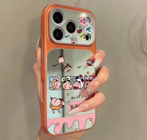 Applicable to iphone11pro sleeping small new 11 cartoon large window mobile phone case iPhone11 two-in-one mirror
