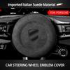 Car Steering Wheel Horn Cover Trim Suede Interior Decorative Accessories For Porsche Panamera Cayenne 718 911 Macan