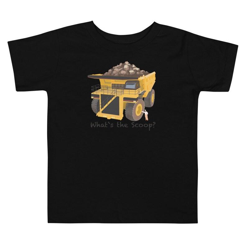Toddler construction big equipment Whats the scoop dump truck Tee 100