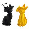 Cat Figurine 3D Printed Figurine Minimalist Modern Elegant Sculpture Vintage Inspired Decor Small Collectible Animal Statue for Shelf Desk Sculpture