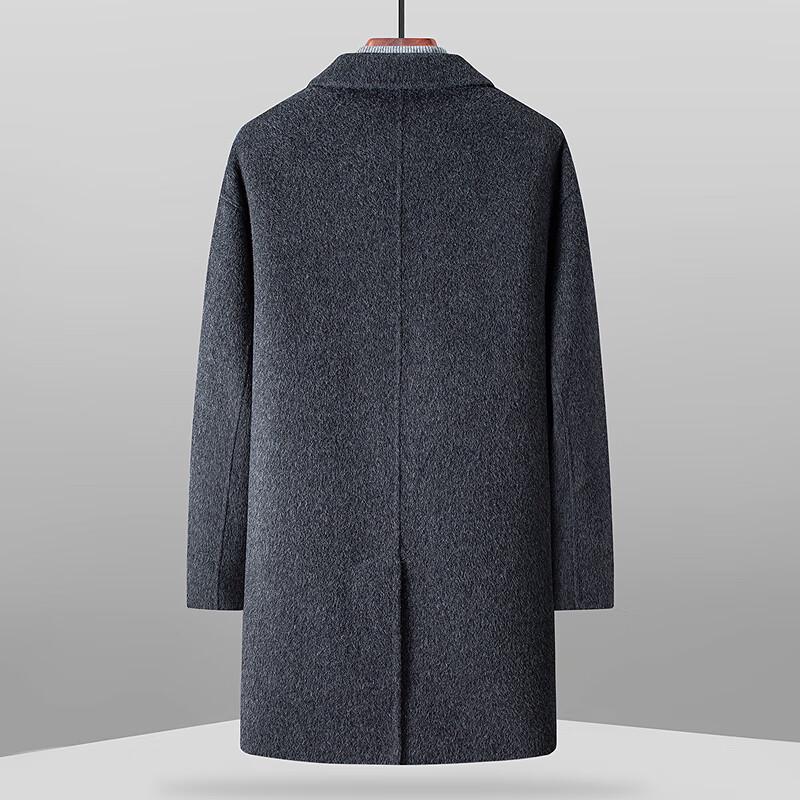 FAPAI Men's 100% Sheep Wool Long Loose Fit Overcoat