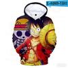 2025 Anime One Piece Monkey D. Luffy Mikiny s kapucí Mikina Děti Dospělí Dlouhý rukáv 3D potisk Mikiny Dětská mikina Pulovr