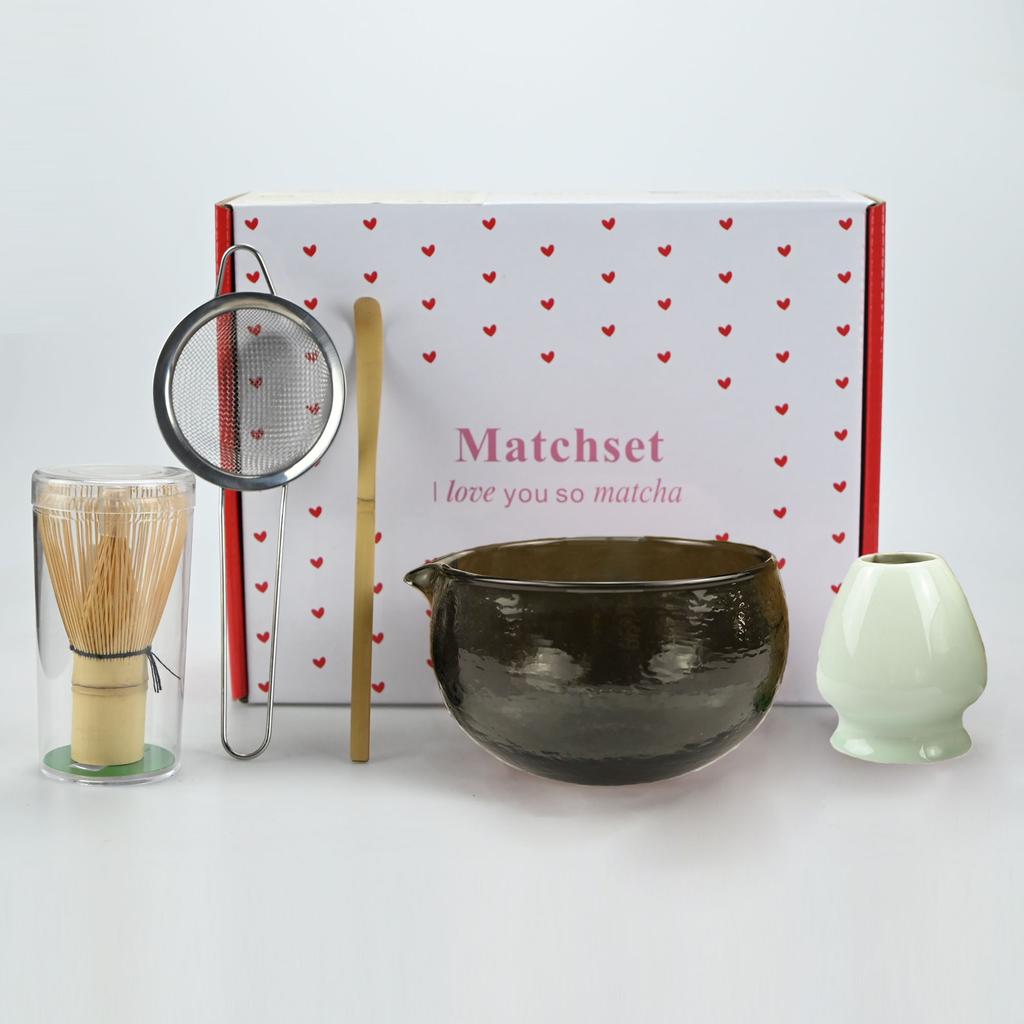 1PC/5PCS/Set Matcha Glass Bowl , Spoon, Tea Whisk, Sieve Mesh, Perfect Gift For Ceremony, Traditional Decoration