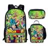 New animation cartoon dragon ball backpack, primary and secondary school schoolbag, satchel, shoulder bag, pencil case three-piece set