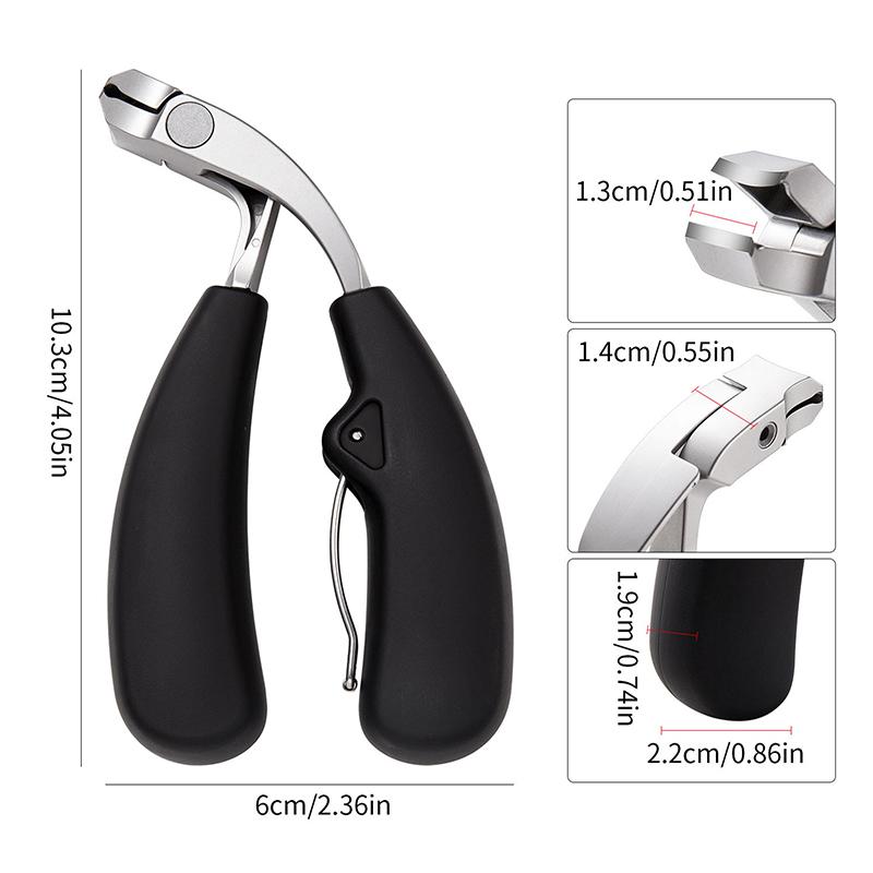 

Curved Head Nail Clippers With Large Opening Anti-Splash Storage Nail Scissors For The Elderly Thick Toenails Heavy Duty серебряный