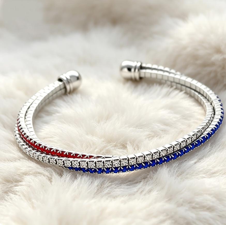 Cross-Border Independence Day Flag Hat Slippers & Heart Earrings in Red, White, Blue Stripes