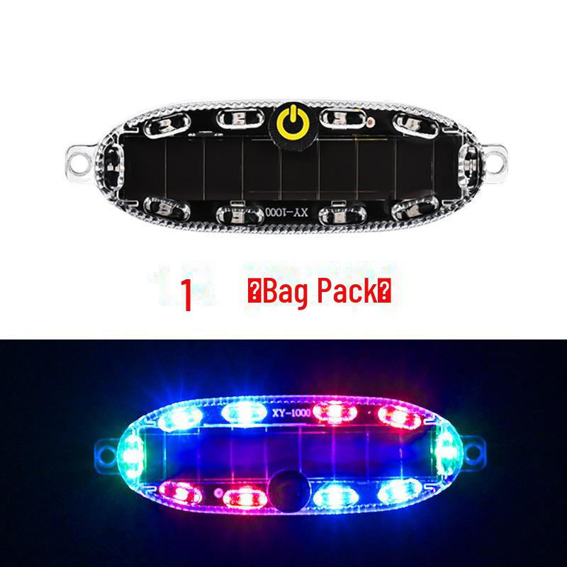 

Червоно-синій світлодіодний попереджувальний ліхтар на сонячній батареї для мотоциклів, велосипедів та автомобілів - Захист від зіткнень, не потребує проводки