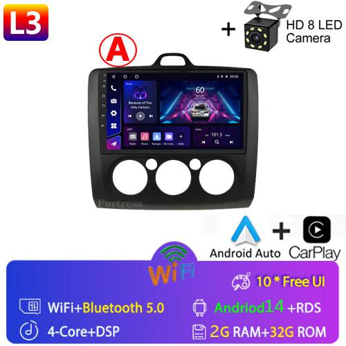 9" 2 Din 4G+WiFi Car Radio for Ford Focus Exi MT Mk2 MK3 2004-2011 Multimedia Player Android 13 GPS Navigation Head Unit