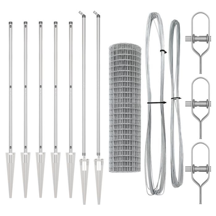 VidaXL Clôture Euro avec 7 Piquets de 1.2x10 m Acier Galvanisé 3350752