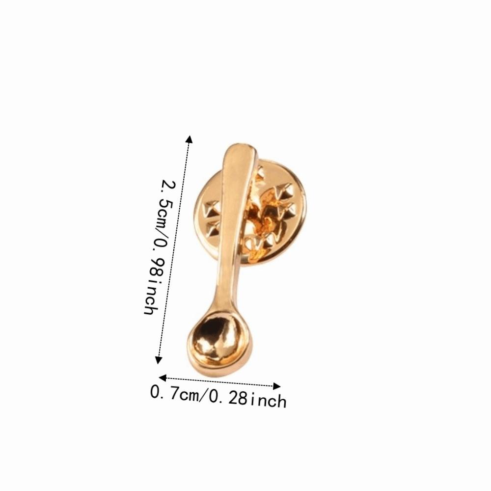 Small Size Coffee Spoon Lapel Pins Creative Metal Metal Badges New Spoon Brooch Denim Jackets