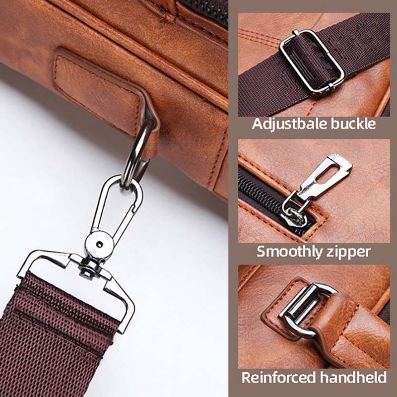 Herren Business Pendler Aktentasche Große Kapazität Wasserdichte Laptop Umhängetasche mit Abnehmbarem Verstellbarem Schultergurt