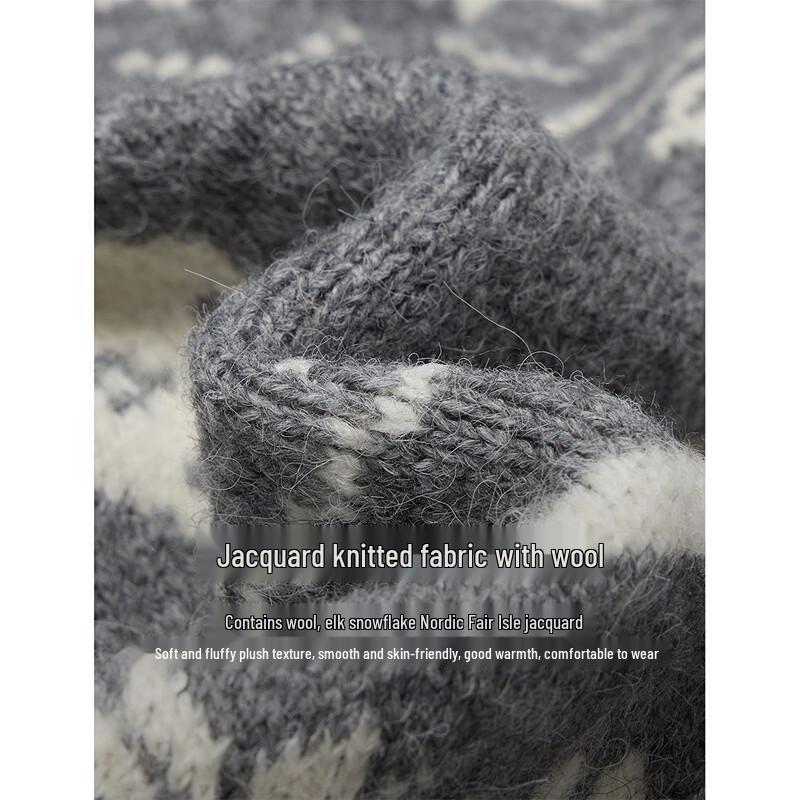 INMAN Women's Nordic Fair Isle Jacquard Cardigan