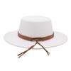 French Celebrity Top Hat Hepburn Temperament Felt Hat Bridal Flat Top Jazz Hat Vintage White Woolen Hat