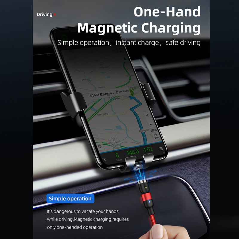 ROCK Magnetic USB Cable For iPhone Charger 540 Degree Rotate USB Type C Cable For Xiaomi Samsung Magnet Charge Micro USB Cable