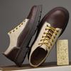 2026 New Premium Men's Industrial Style Shoes - Durable Cowhide with Woven Lace Design & Slip-Resistant Outsole for Casual Use
