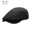 Spring and summer flax forward hat men's and women's solid color painter hat street feeling newsboy hat