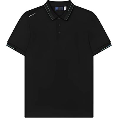 Solid Color Casual Comfortable Pullover Polo Shirt Men Tops Black F11M432103FBK
