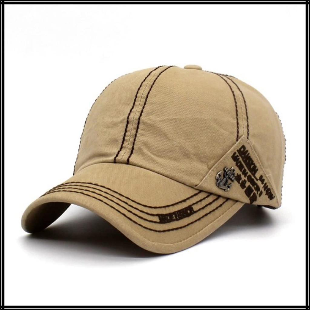 English CA620 [White Fang] Cap, Anchor, Logo, Letters, Hat, Sports, Running, Outdoor, Men's, Women's, (Navy)