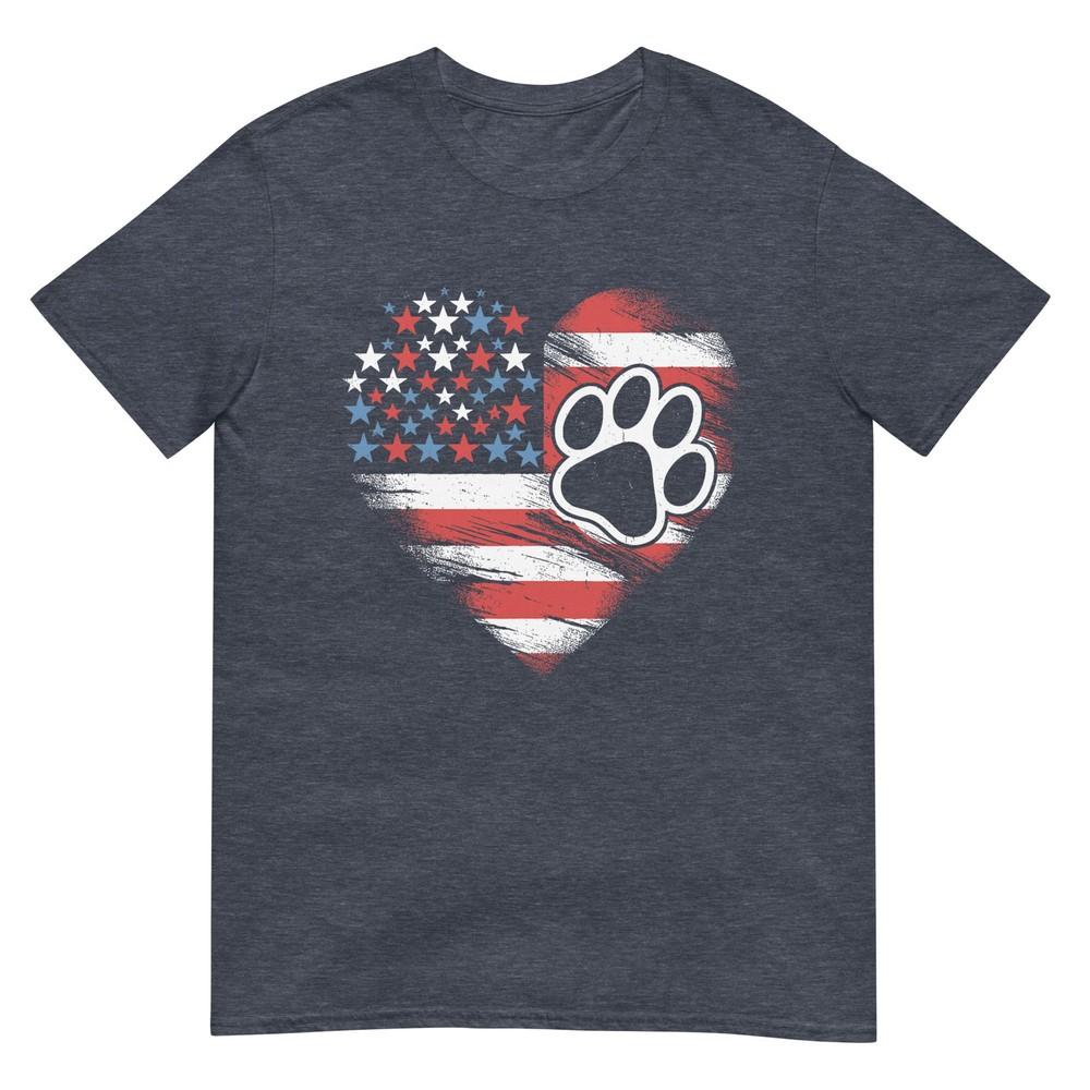 American Flag Dog And Cat Paw Patriotic 4th Of July Tshirt