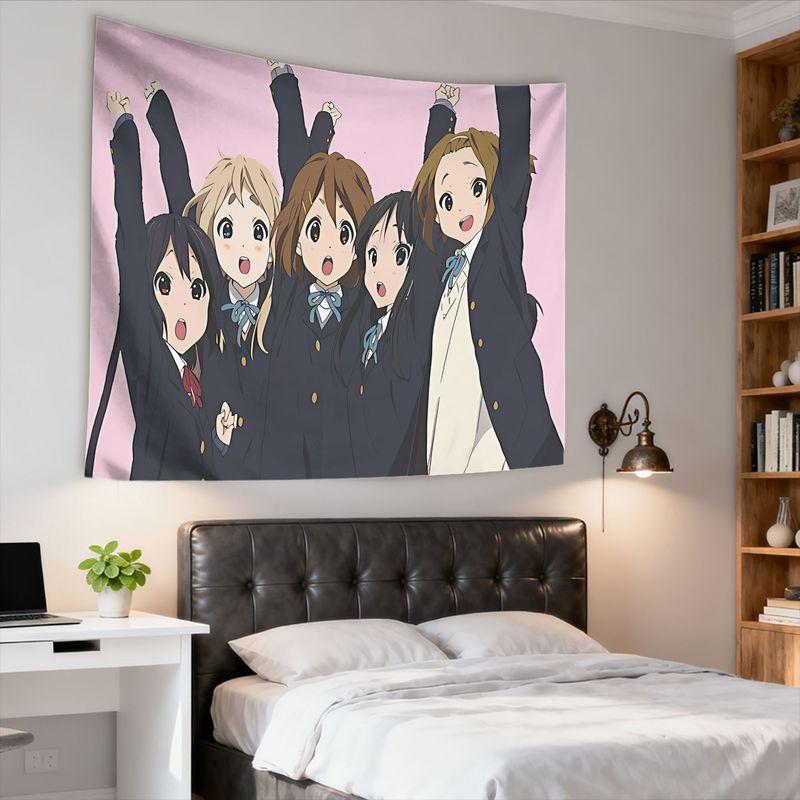 Arazzo da Parete Ragazza Musica Leggera K-ON Gruppo di Cinque Persone Arazzo Hirasawa Wei Akiyama Personaggi Anime Stampa Stanza