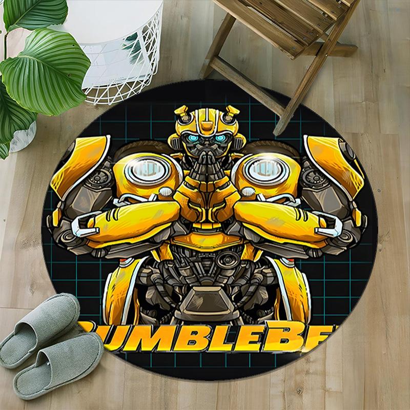 1pc Bumblebee2 Print Round Carpet Chair Round Carpet Suitable for Bedroom Living Room Home Decorative Carpet