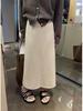 Elegant High-Waisted A-Line Knit Skirt with Slit for Women - Thickened, Bodycon Fit for Autumn and Winter