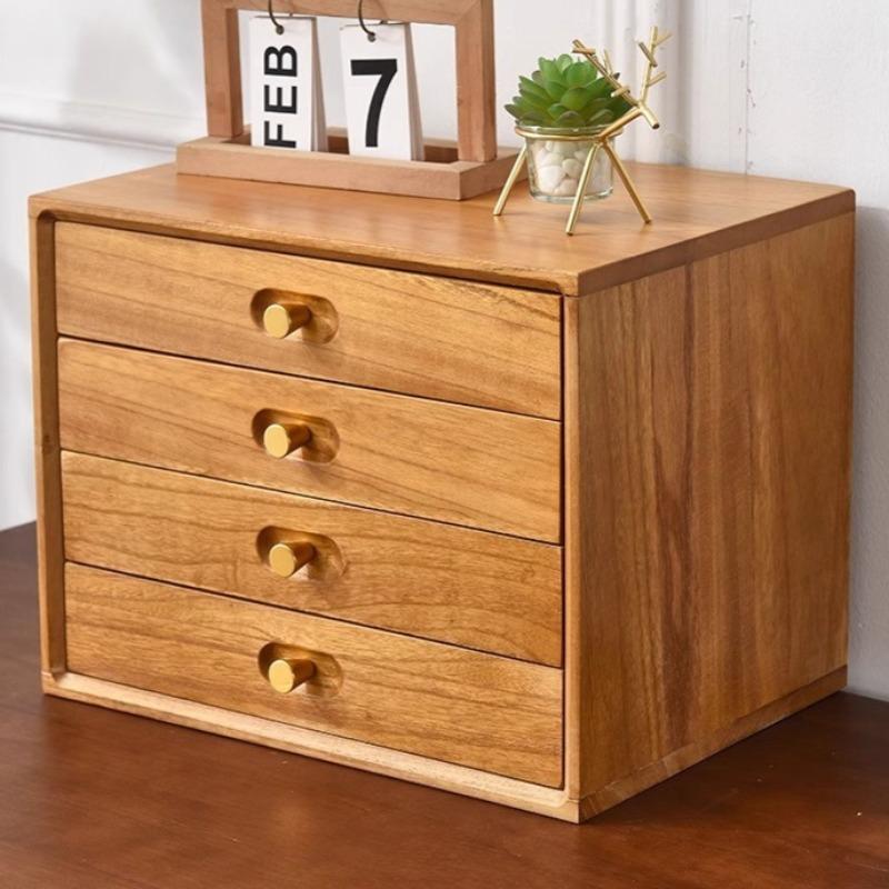 Drawer Type Storage Box Wood Organizer Boxes Luxury Desk Accessory Organization Case Multifunctional Organizing Cases Furniture