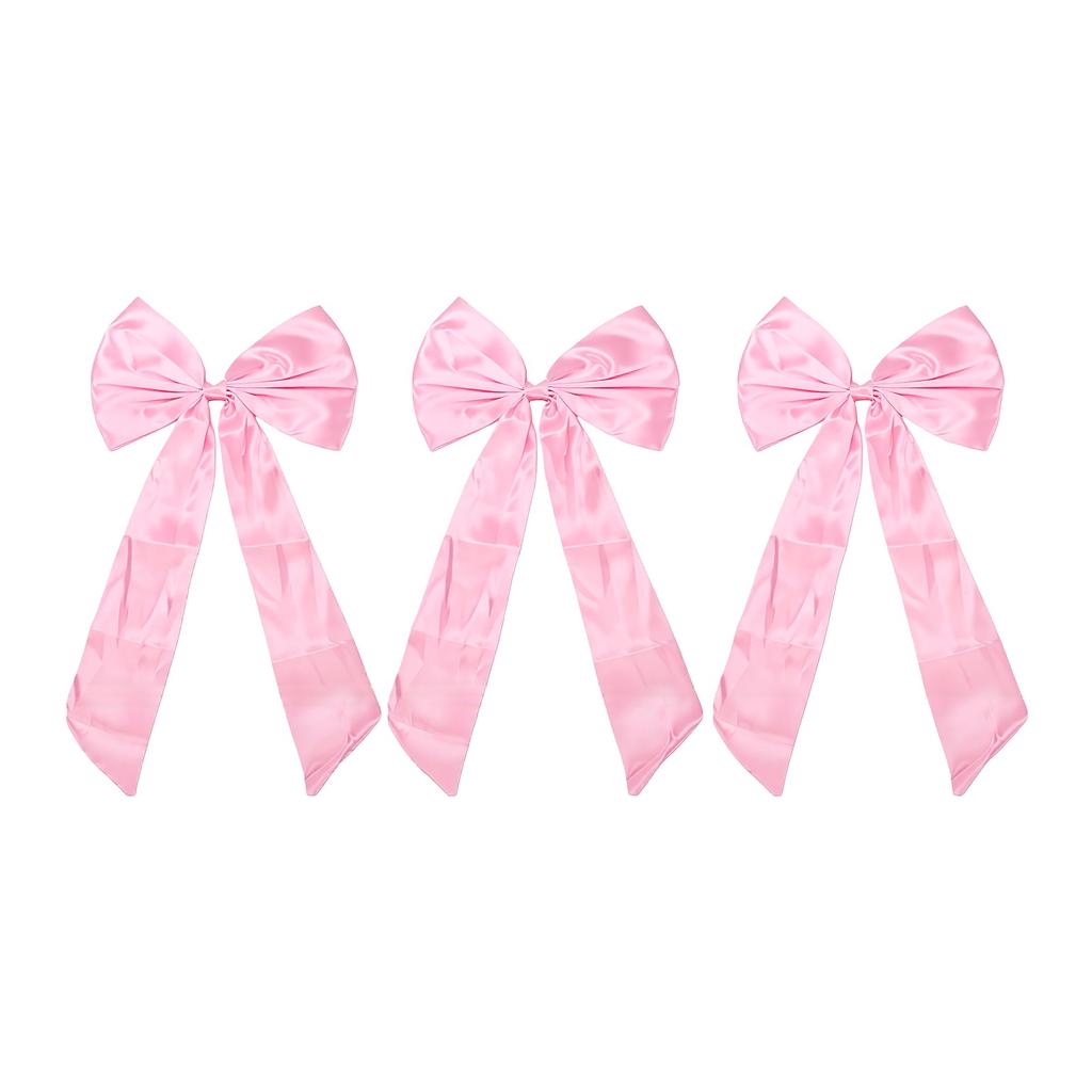 3pcs Bow Room Decor Large Satin Bows Wall Fireplace Elegant Ribbon Design Easy Installation Decorative for Parties