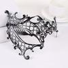 Venetian Halloween Half Face Mask Vintage Elastic Bands Black Lace Metal Mask Hollowed-out Handmade Masquerade Princess Mask
