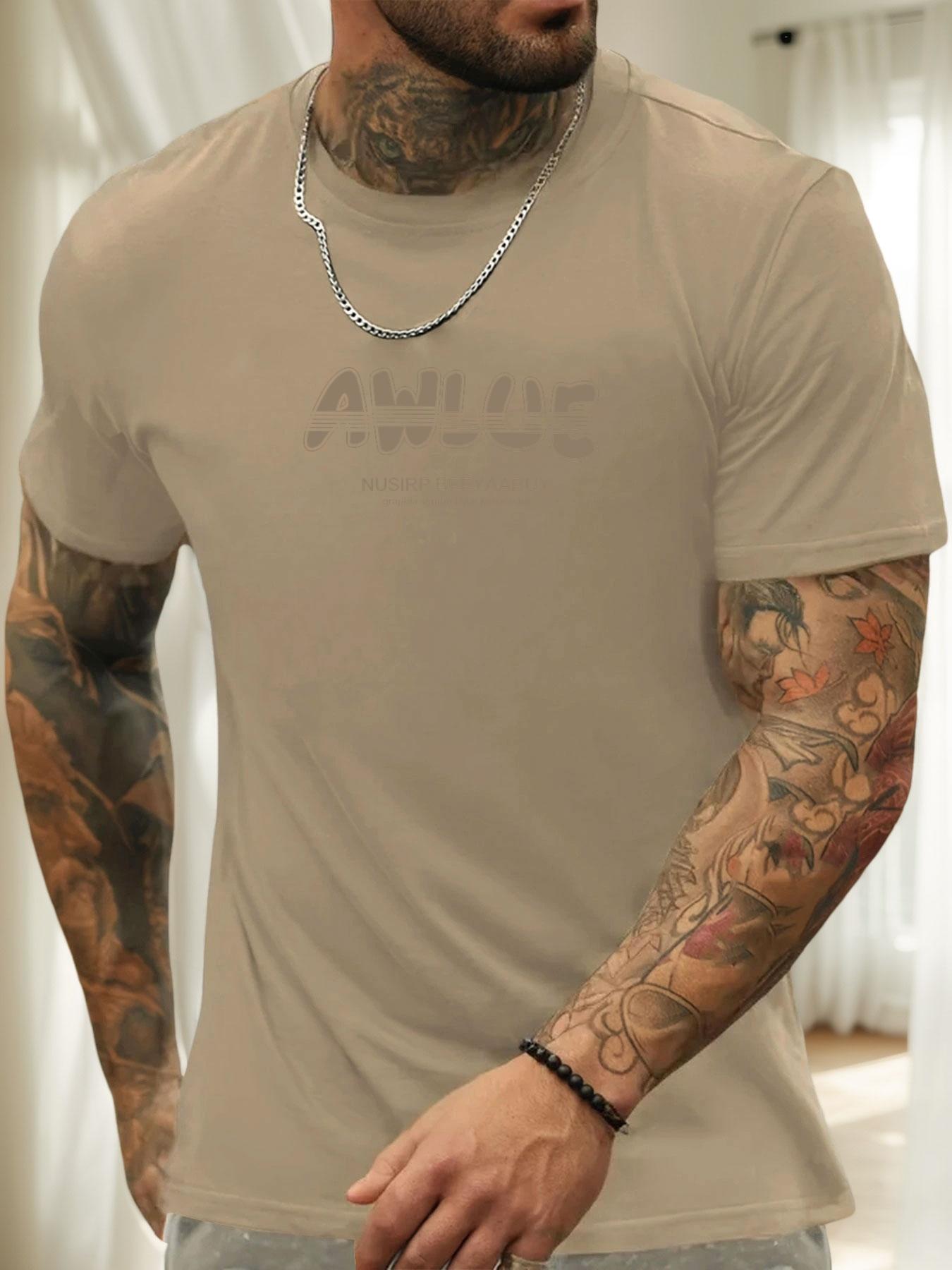 

Short Sleeve TShirt AWLUE Mens 100 Cotton Pattern Printed Shirt Summer Round Neck Breathable Casual Fashion Cool Tee 4XL