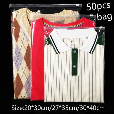50PCS/Set Zip Bags for Clothes Storage Bag Closet Organizer Clothing Bag Packaging