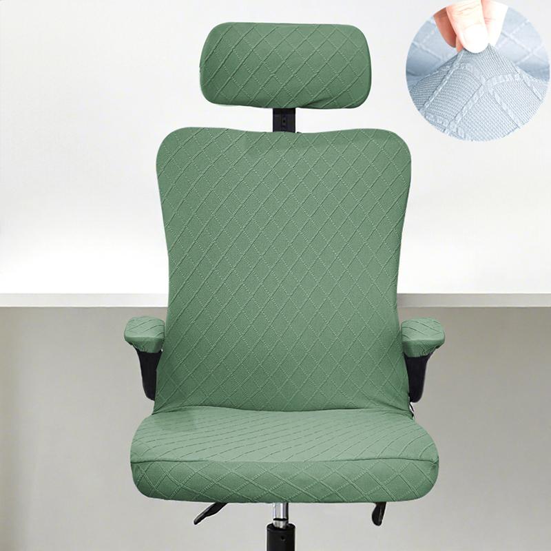 3Pcs/Set Computer Swivel Chair Cover Universal Ergonomic Game Chair Cover with Headrest Armrest Cover for Office Home