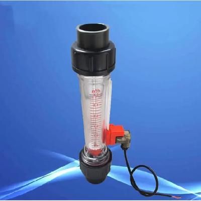 LZS-15A 10 To 100L/H~1000L/H Pipeline Plastic Tube Water Rotameter Flowmeter With Flow AlarmSwith Lower Limit(default) 202mm