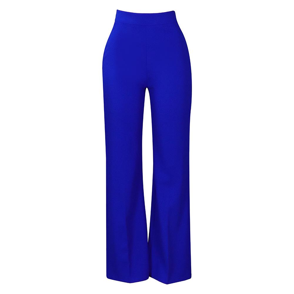 Women's Fashion Casual Solid Color Print High Waist Trousers Pants & Capris