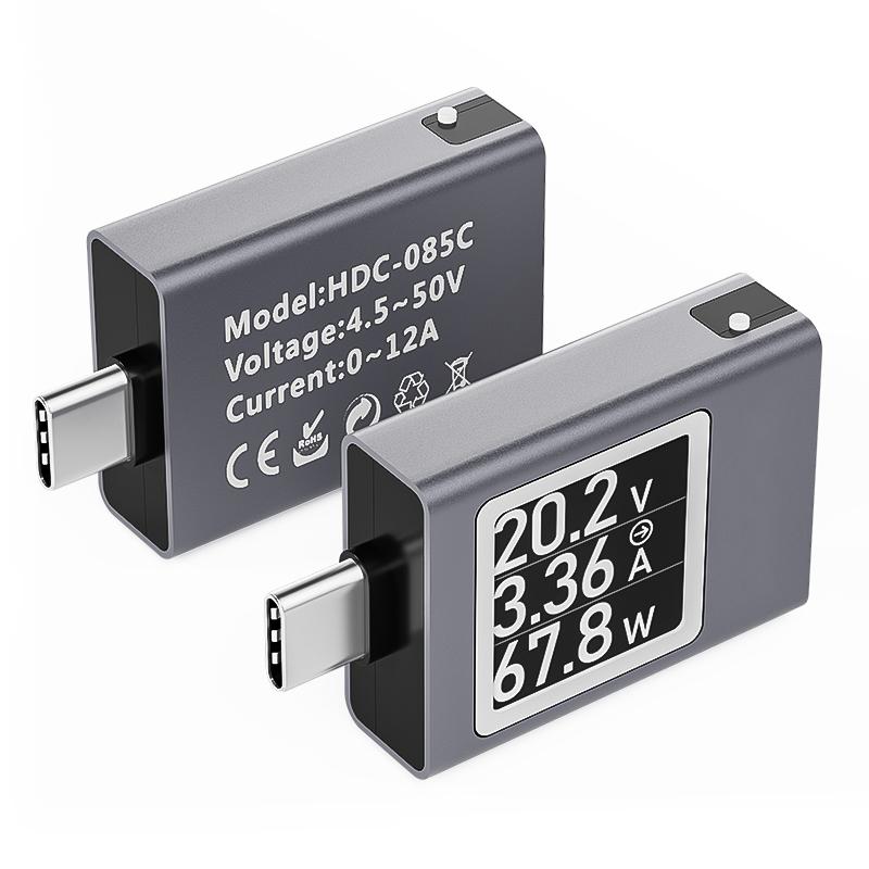 

USB C Power Meter DC 4.5-50V 12A DC Voltage Ammeter Power Meter Type C Voltage Current Tester Working Time Ammeter Voltmeter China Mainland