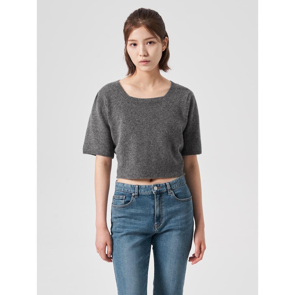 8SECONDS Square Neck Short Sleeve Pullover Gray