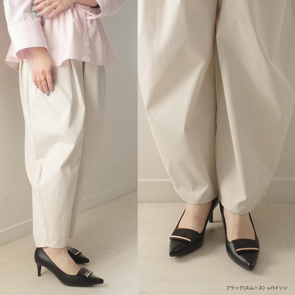 [AmiAmi] 6cm Heel Pointed Toe Pumps for Women KH7542 (M (23.5cm-24.0cm), Black (Suede))