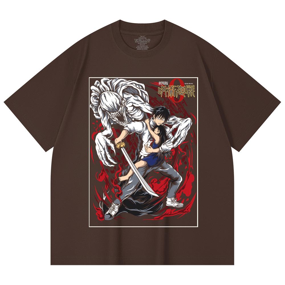 230 Gsm 100% Cotton Jujutsu Kaisen V65 Yuta Print Unisex Heavy Cotton T Shirt